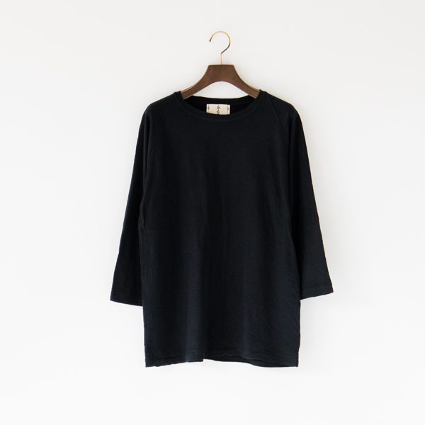 ウール　ラグランTシャツ　ロングスリーブ（墨）