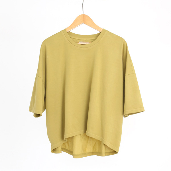 ペルー綿 後ろ切替カットソー(イエロー) ペルー綿 後ろ切替カットソー(イエロー)