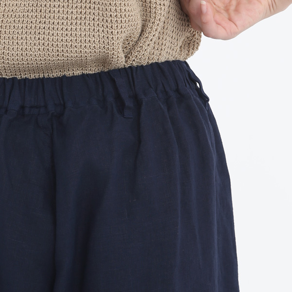 後ろはゴム仕様（ネイビー）