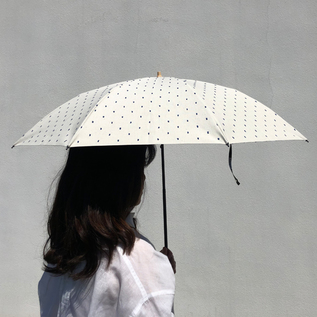 別注】晴雨兼用折りたたみ傘 フリンジドットシェード 楓ハンドル