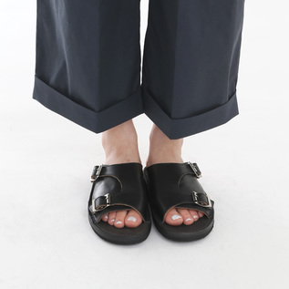 A17203 未使用 バードランド ダブルモンク レザーサンダル 黒 10 A17203 未使用 バードランド ダブルモンク レザーサンダル 黒 10