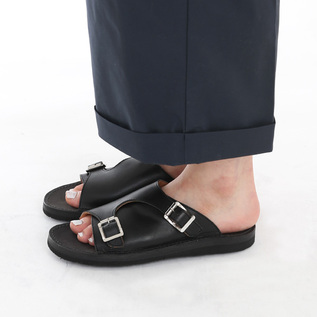 A17203 未使用 バードランド ダブルモンク レザーサンダル 黒 10 A17203 未使用 バードランド ダブルモンク レザーサンダル 黒 10