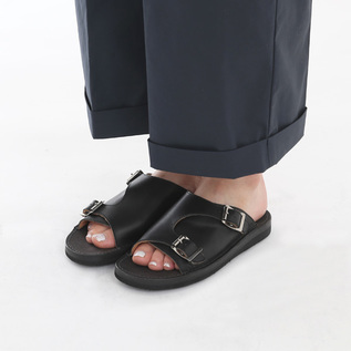 A17203 未使用 バードランド ダブルモンク レザーサンダル 黒 10 A17203 未使用 バードランド ダブルモンク レザーサンダル 黒 10