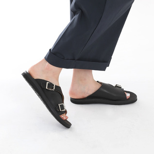 A17203 未使用 バードランド ダブルモンク レザーサンダル 黒 10 A17203 未使用 バードランド ダブルモンク レザーサンダル 黒 10